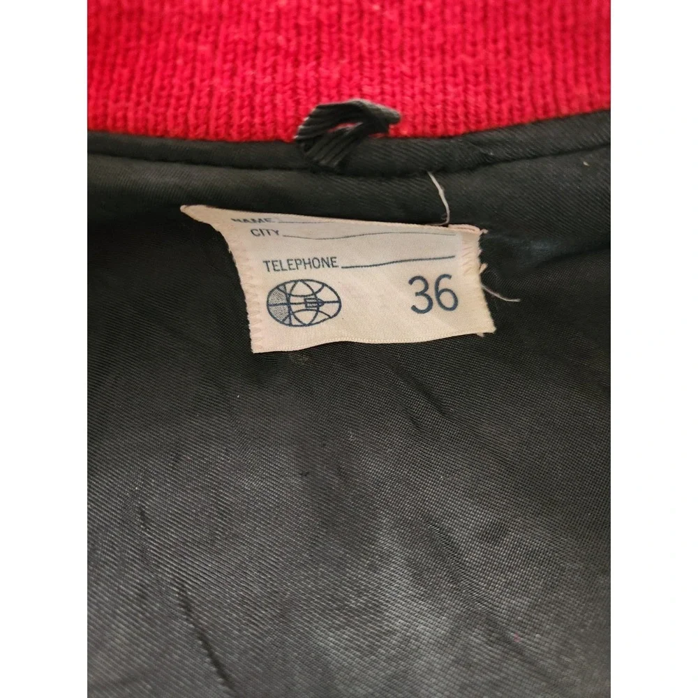 Vtg‎ DeLong Lettermans Varsity Jacket Red/White Size 36 Wool 1950s Jock Preppy